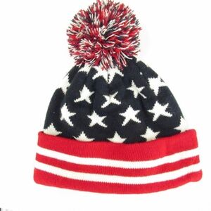 Free Authority Red/White/Blue Starts and Stripes Beanie Hat - Adult